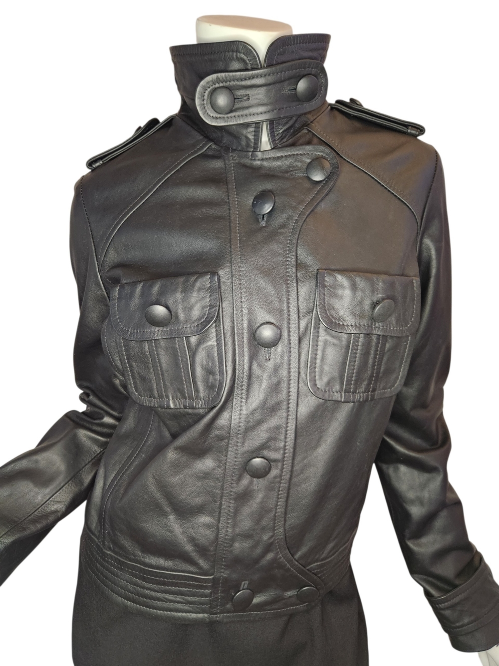 AMAZING TUFI DUEK FORUM MOTO WOMEN LEATHER JACKET BLACK SZ 42/ US 10/ MED/LARGE